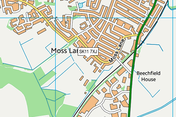 SK11 7XJ map - OS VectorMap District (Ordnance Survey) SK11 7XJ map - OS VectorMap District (Ordnance Survey)