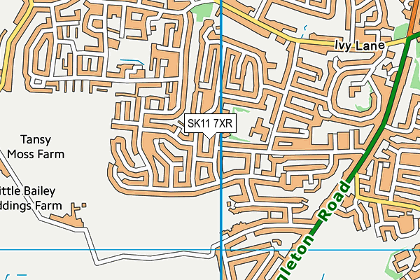 SK11 7XR map - OS VectorMap District (Ordnance Survey) SK11 7XR map - OS VectorMap District (Ordnance Survey)