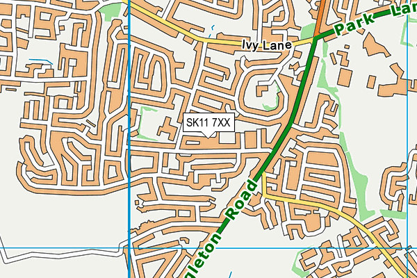 SK11 7XX map - OS VectorMap District (Ordnance Survey)