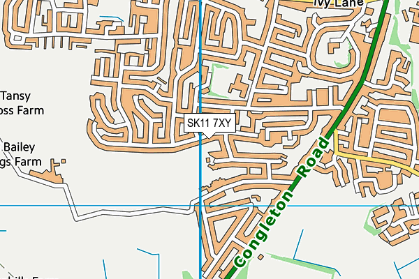 SK11 7XY map - OS VectorMap District (Ordnance Survey) SK11 7XY map - OS VectorMap District (Ordnance Survey)