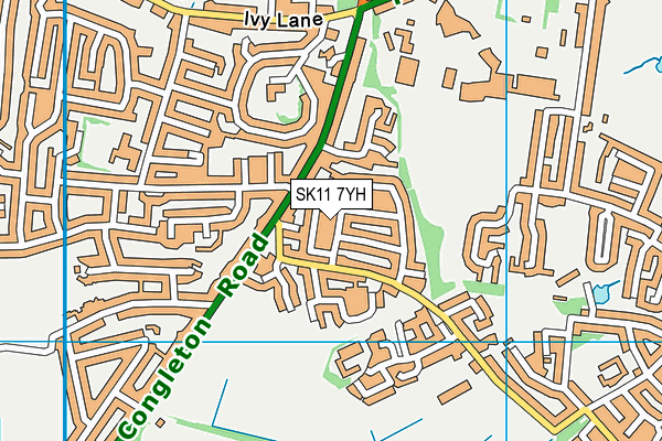 SK11 7YH map - OS VectorMap District (Ordnance Survey)