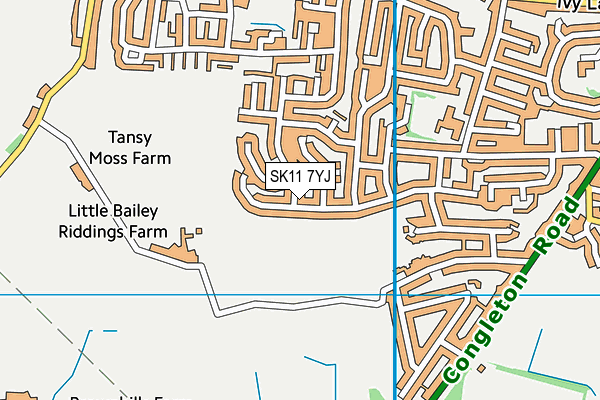 SK11 7YJ map - OS VectorMap District (Ordnance Survey)