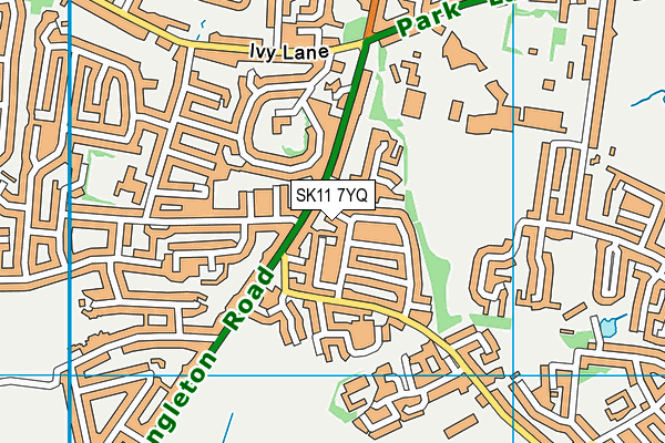 SK11 7YQ map - OS VectorMap District (Ordnance Survey)