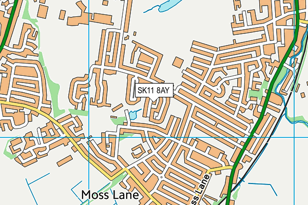 SK11 8AY map - OS VectorMap District (Ordnance Survey)