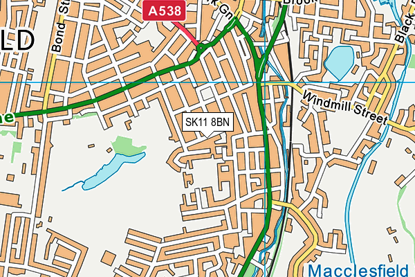SK11 8BN map - OS VectorMap District (Ordnance Survey)