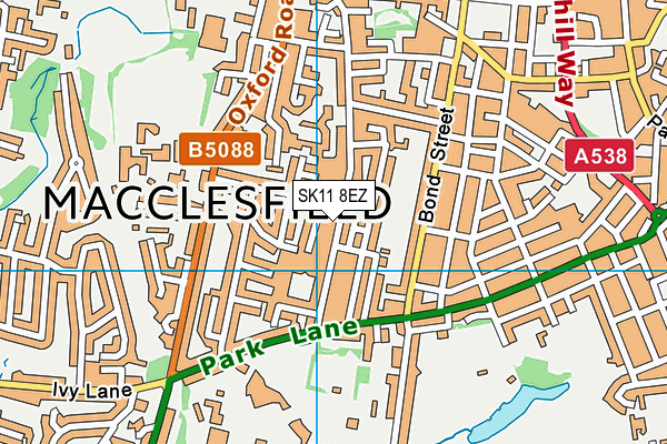 SK11 8EZ map - OS VectorMap District (Ordnance Survey)
