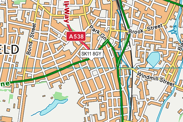 SK11 8GY map - OS VectorMap District (Ordnance Survey)