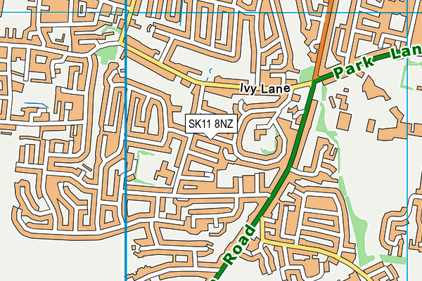 SK11 8NZ map - OS VectorMap District (Ordnance Survey) SK11 8NZ map - OS VectorMap District (Ordnance Survey)