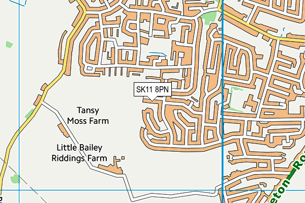 SK11 8PN map - OS VectorMap District (Ordnance Survey)
