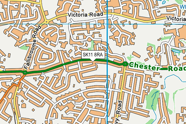 SK11 8RA map - OS VectorMap District (Ordnance Survey)