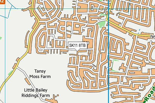 SK11 8TB map - OS VectorMap District (Ordnance Survey) SK11 8TB map - OS VectorMap District (Ordnance Survey)