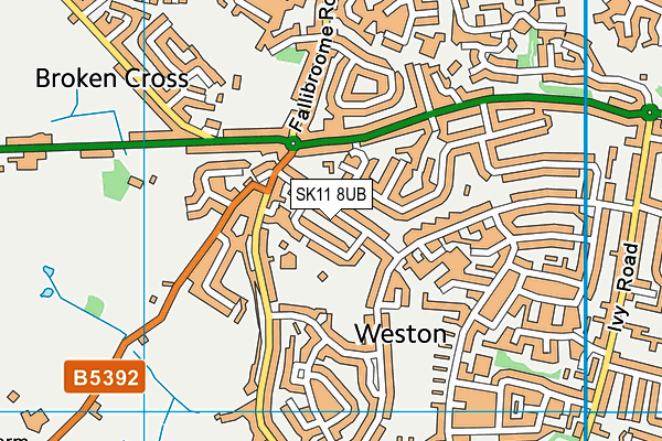 SK11 8UB map - OS VectorMap District (Ordnance Survey)