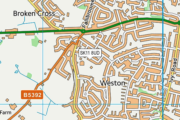 SK11 8UD map - OS VectorMap District (Ordnance Survey)