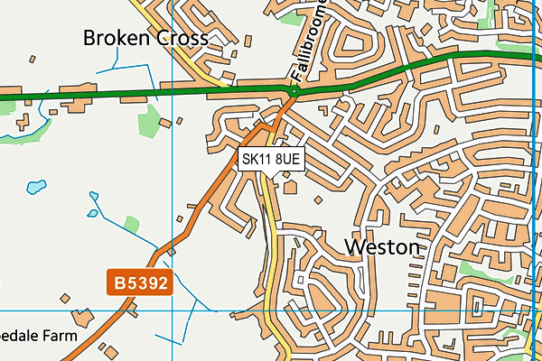 SK11 8UE map - OS VectorMap District (Ordnance Survey)