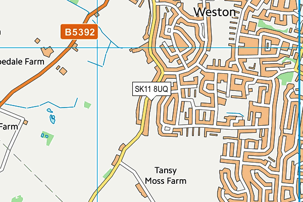 SK11 8UQ map - OS VectorMap District (Ordnance Survey)