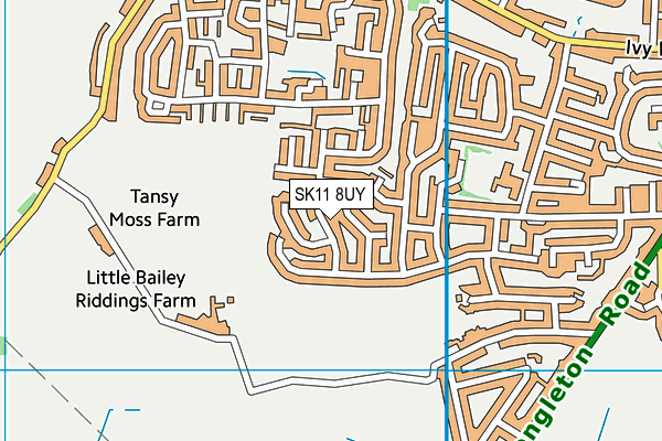 SK11 8UY map - OS VectorMap District (Ordnance Survey) SK11 8UY map - OS VectorMap District (Ordnance Survey)
