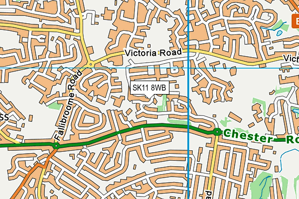 SK11 8WB map - OS VectorMap District (Ordnance Survey)