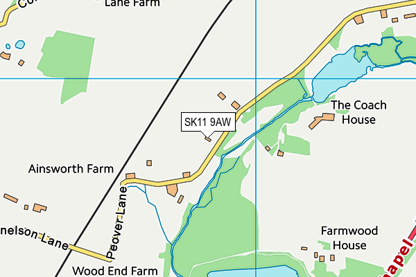 SK11 9AW map - OS VectorMap District (Ordnance Survey) SK11 9AW map - OS VectorMap District (Ordnance Survey)