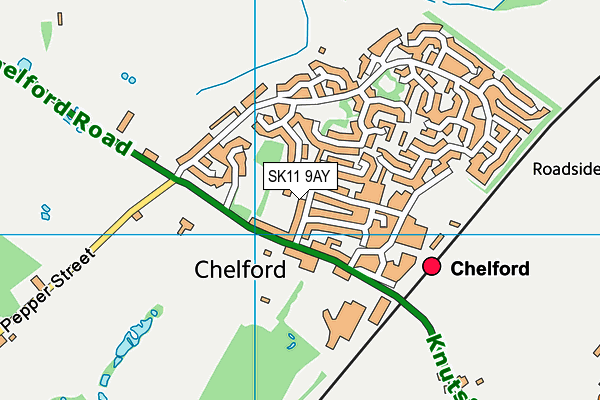 SK11 9AY map - OS VectorMap District (Ordnance Survey)