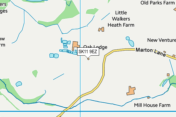 SK11 9EZ map - OS VectorMap District (Ordnance Survey) SK11 9EZ map - OS VectorMap District (Ordnance Survey)