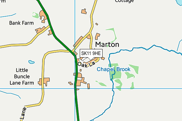 SK11 9HE map - OS VectorMap District (Ordnance Survey)