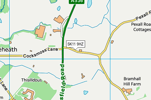 SK11 9HZ map - OS VectorMap District (Ordnance Survey) SK11 9HZ map - OS VectorMap District (Ordnance Survey)