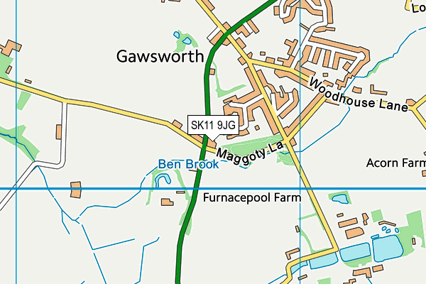 SK11 9JG map - OS VectorMap District (Ordnance Survey)