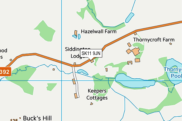 SK11 9JN map - OS VectorMap District (Ordnance Survey)