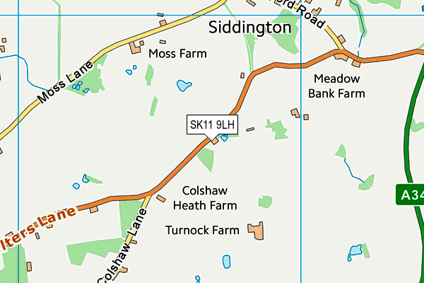 SK11 9LH map - OS VectorMap District (Ordnance Survey)