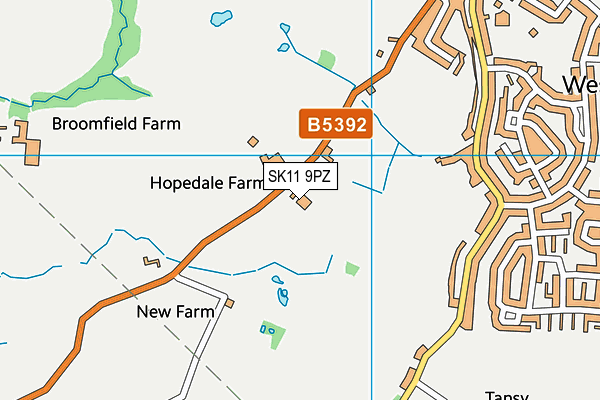 SK11 9PZ map - OS VectorMap District (Ordnance Survey)