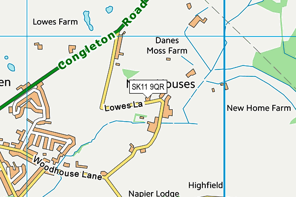 SK11 9QR map - OS VectorMap District (Ordnance Survey)