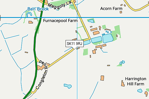 SK11 9RJ map - OS VectorMap District (Ordnance Survey)