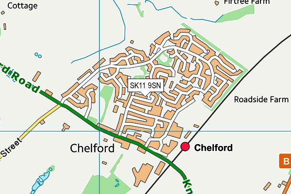SK11 9SN map - OS VectorMap District (Ordnance Survey) SK11 9SN map - OS VectorMap District (Ordnance Survey)