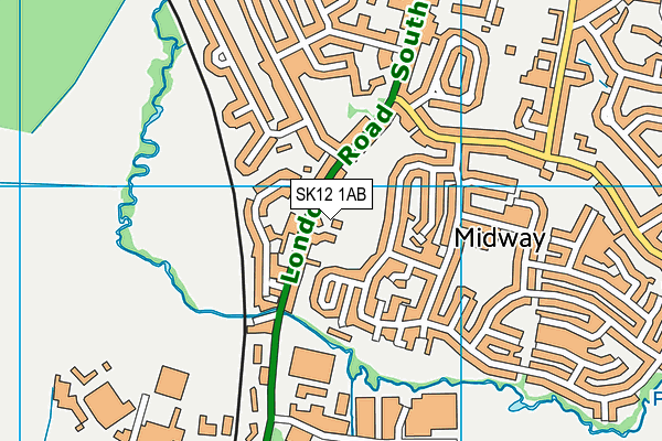 SK12 1AB map - OS VectorMap District (Ordnance Survey) SK12 1AB map - OS VectorMap District (Ordnance Survey)