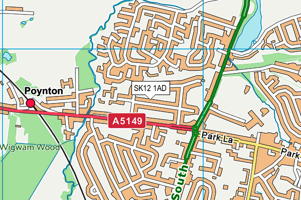 SK12 1AD map - OS VectorMap District (Ordnance Survey) SK12 1AD map - OS VectorMap District (Ordnance Survey)