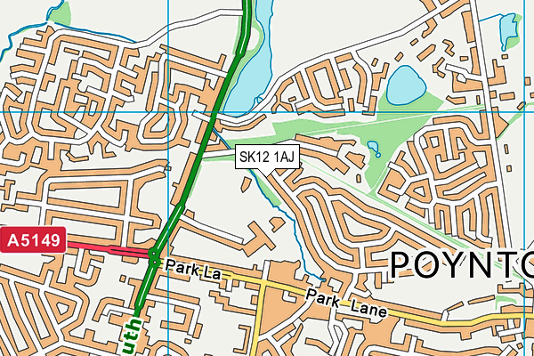 SK12 1AJ map - OS VectorMap District (Ordnance Survey) SK12 1AJ map - OS VectorMap District (Ordnance Survey)