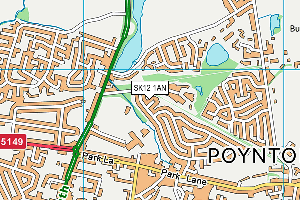 SK12 1AN map - OS VectorMap District (Ordnance Survey) SK12 1AN map - OS VectorMap District (Ordnance Survey)