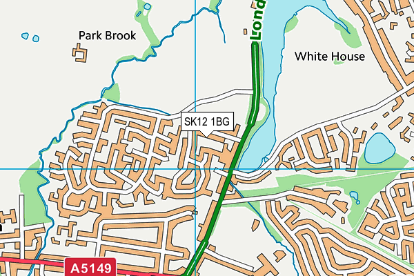 SK12 1BG map - OS VectorMap District (Ordnance Survey)