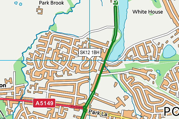 SK12 1BH map - OS VectorMap District (Ordnance Survey)