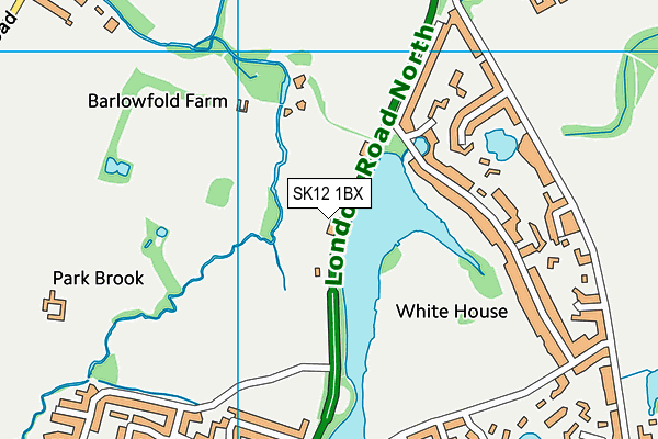 SK12 1BX map - OS VectorMap District (Ordnance Survey)