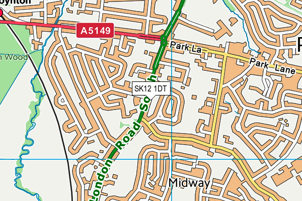 SK12 1DT map - OS VectorMap District (Ordnance Survey) SK12 1DT map - OS VectorMap District (Ordnance Survey)