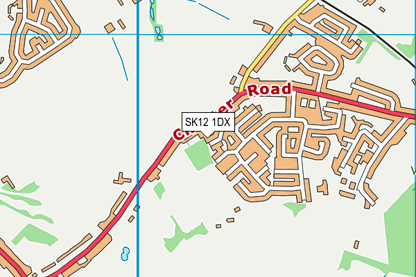 SK12 1DX map - OS VectorMap District (Ordnance Survey) SK12 1DX map - OS VectorMap District (Ordnance Survey)
