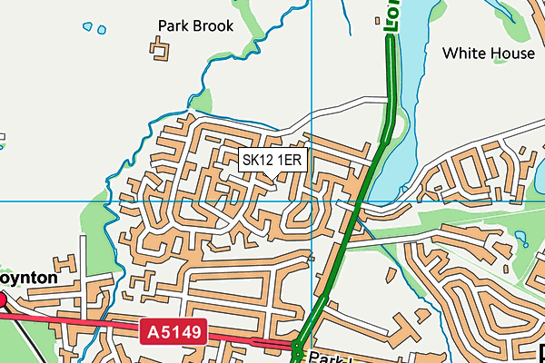 SK12 1ER map - OS VectorMap District (Ordnance Survey) SK12 1ER map - OS VectorMap District (Ordnance Survey)