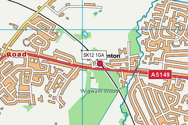 SK12 1GA map - OS VectorMap District (Ordnance Survey) SK12 1GA map - OS VectorMap District (Ordnance Survey)