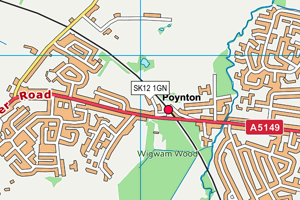 SK12 1GN map - OS VectorMap District (Ordnance Survey)