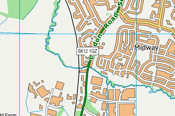 SK12 1GZ map - OS VectorMap District (Ordnance Survey) SK12 1GZ map - OS VectorMap District (Ordnance Survey)