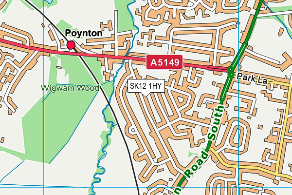 SK12 1HY map - OS VectorMap District (Ordnance Survey)