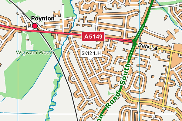SK12 1JH map - OS VectorMap District (Ordnance Survey)
