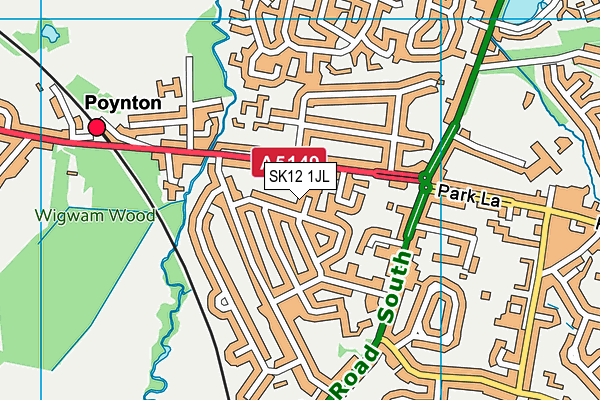 SK12 1JL map - OS VectorMap District (Ordnance Survey)