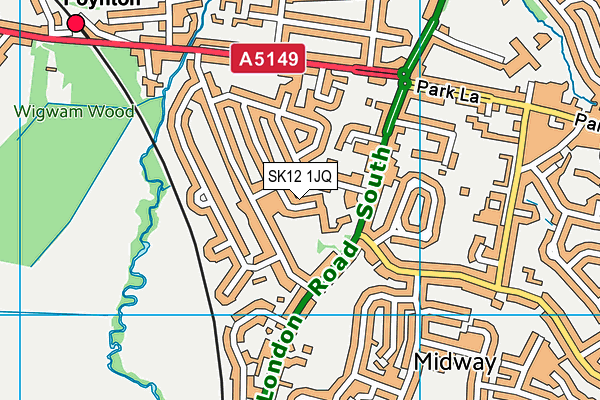SK12 1JQ map - OS VectorMap District (Ordnance Survey) SK12 1JQ map - OS VectorMap District (Ordnance Survey)